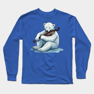 Polar Bear Playing Violin Long Sleeve T-Shirt